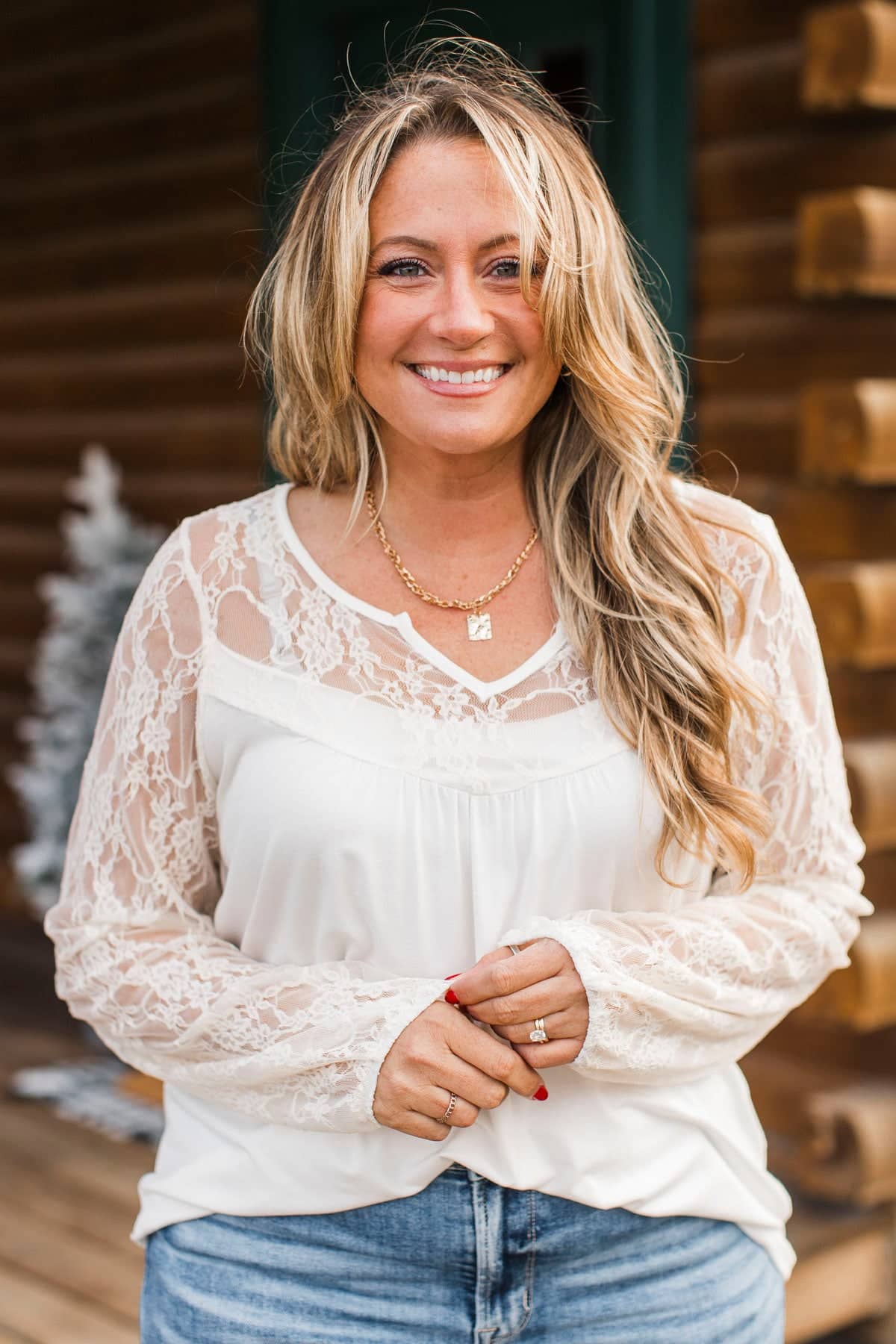 Whirlwind Romance Lace Sleeve Top- Ivory - Image 6