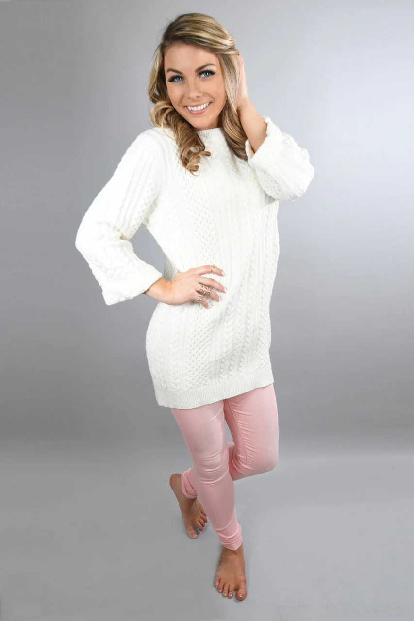 White Chunky Sweater - Image 3