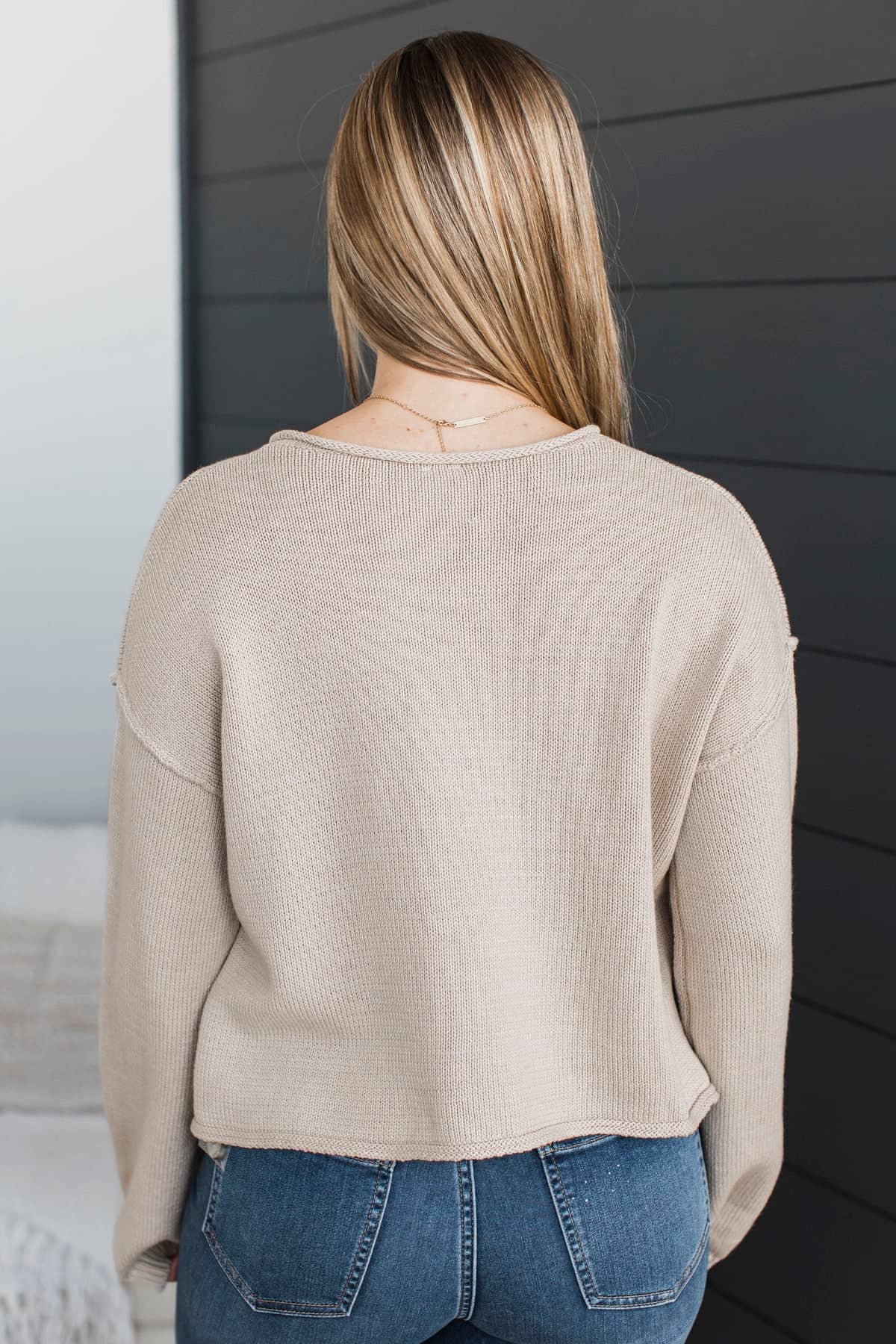 Whole New Outlook Button Cardigan- Taupe - Image 7