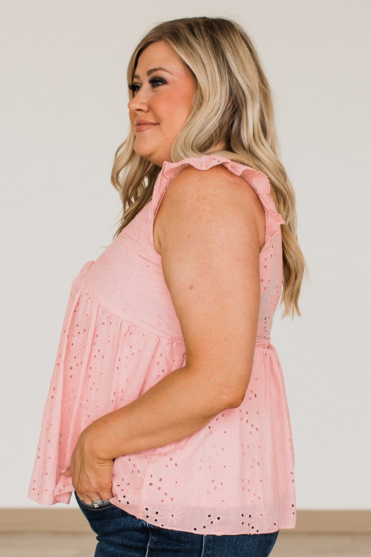 Why Not Now Babydoll Blouse - Light Pink - Image 8