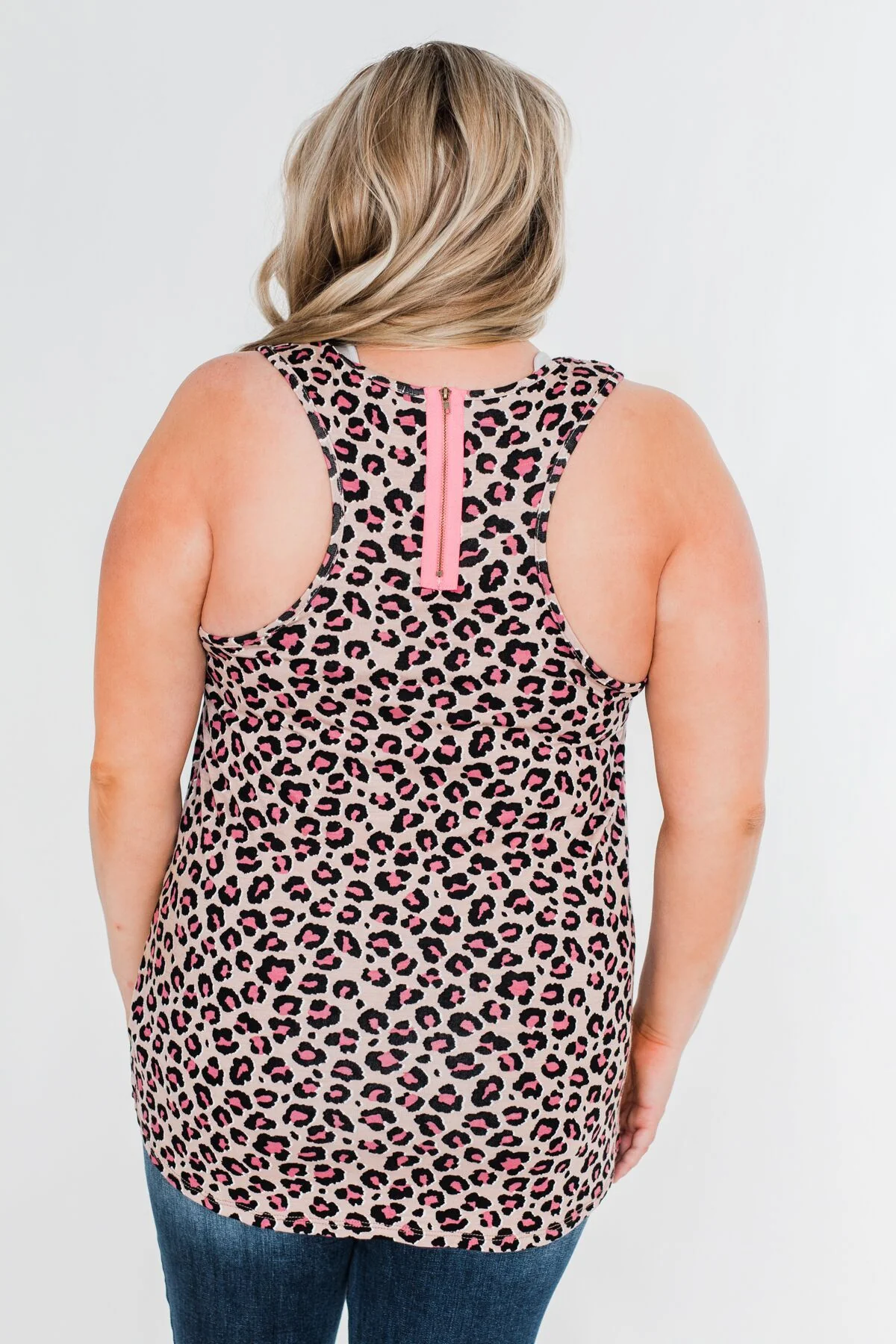 Wild And Free Leopard Tank Top- Mocha & Pink - Image 8