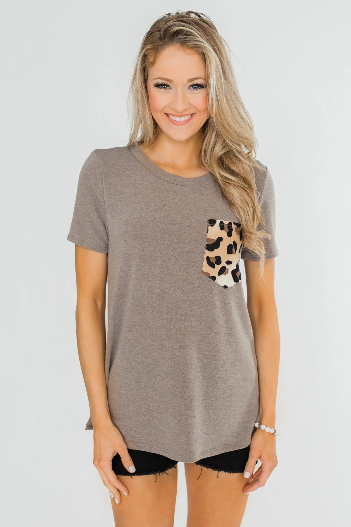 Wild At Heart Leopard Pocket Top- Taupe - Image 14