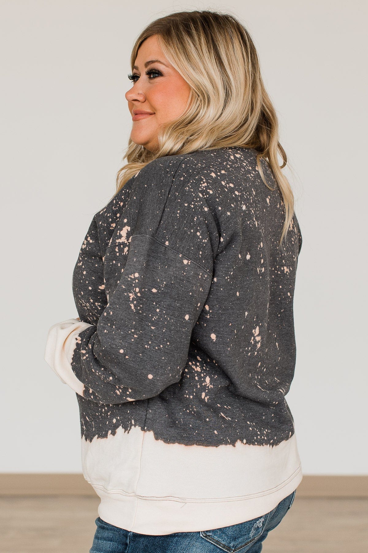 "Wild + Free" Crew Neck Pullover- Charcoal - Image 8