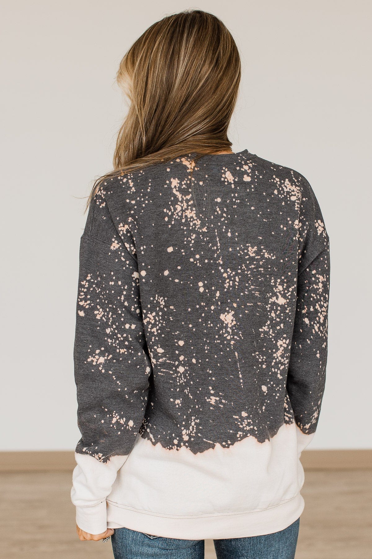 "Wild + Free" Crew Neck Pullover- Charcoal - Image 9