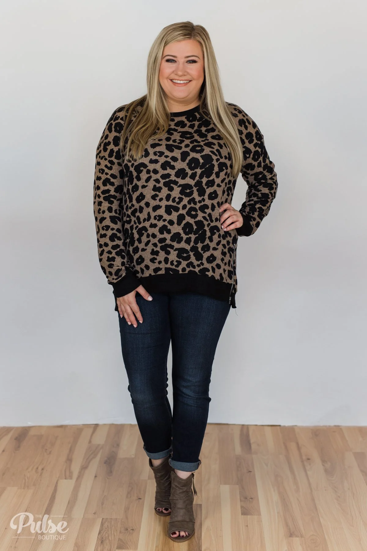 Wild In Your Smile Leopard Top- Black & Taupe - Image 3