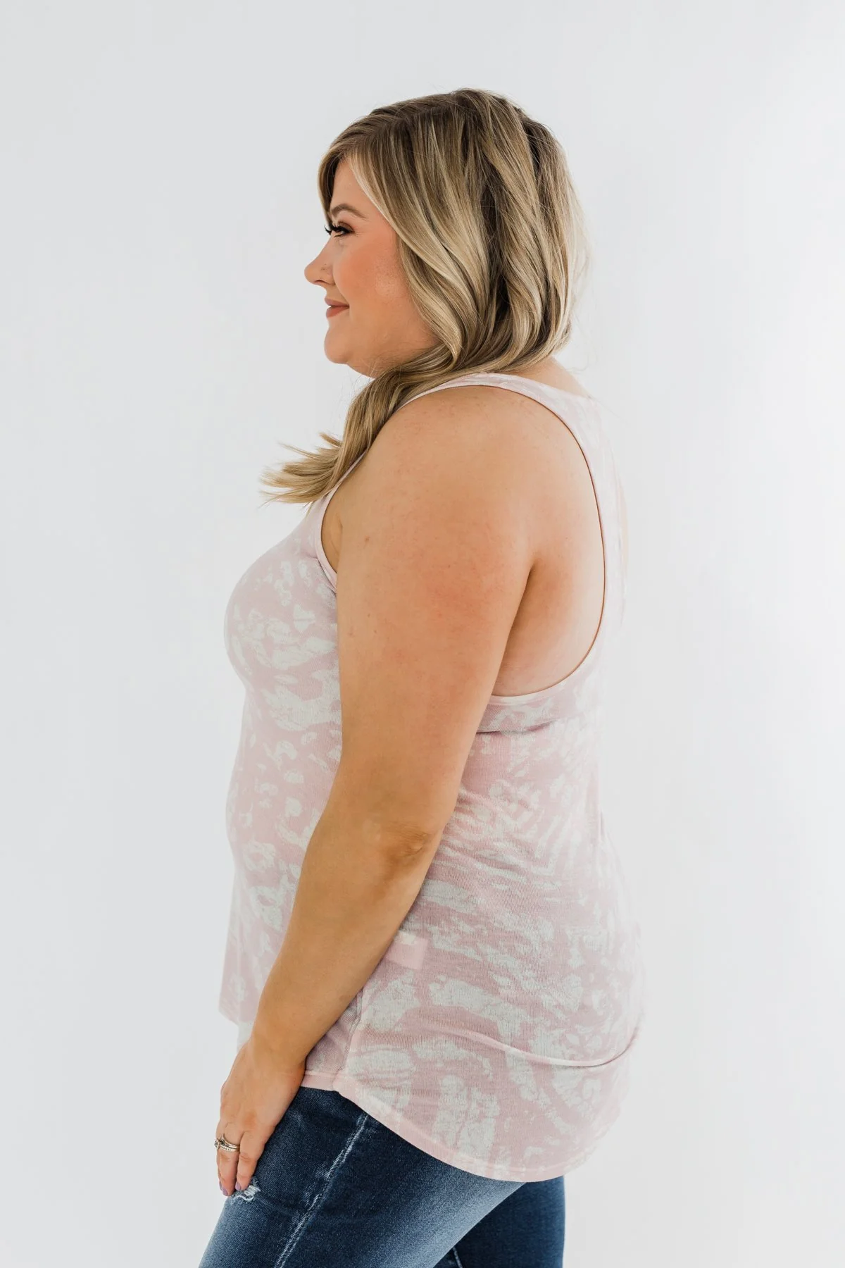Wild In Your Smile Racerback Tank Top- Ivory & Blush - Image 9