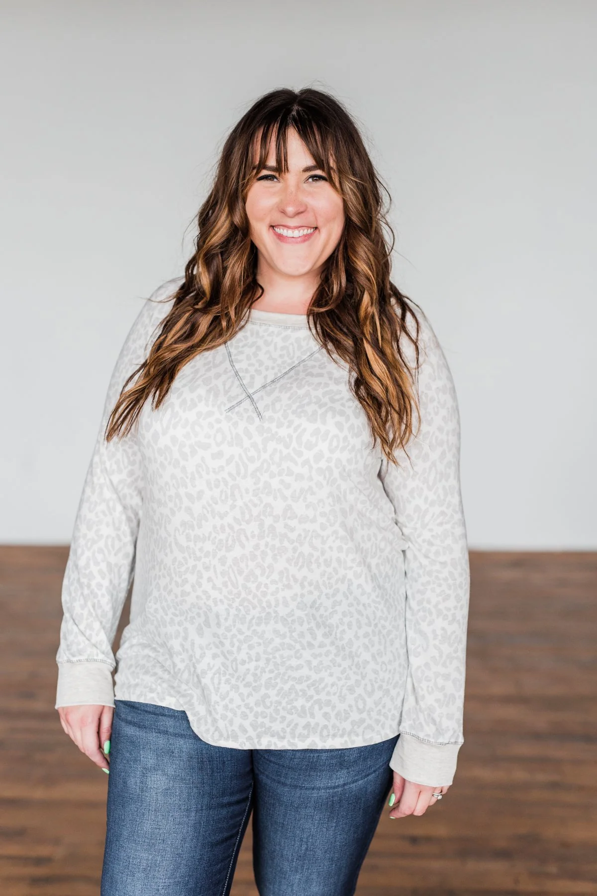 Wild Love Long Sleeve Leopard Top- Ivory - Image 3