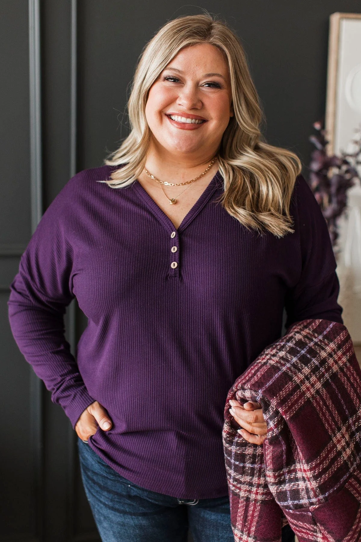Wild Over You Dolman Sleeve Top- Dark Plum - Image 4
