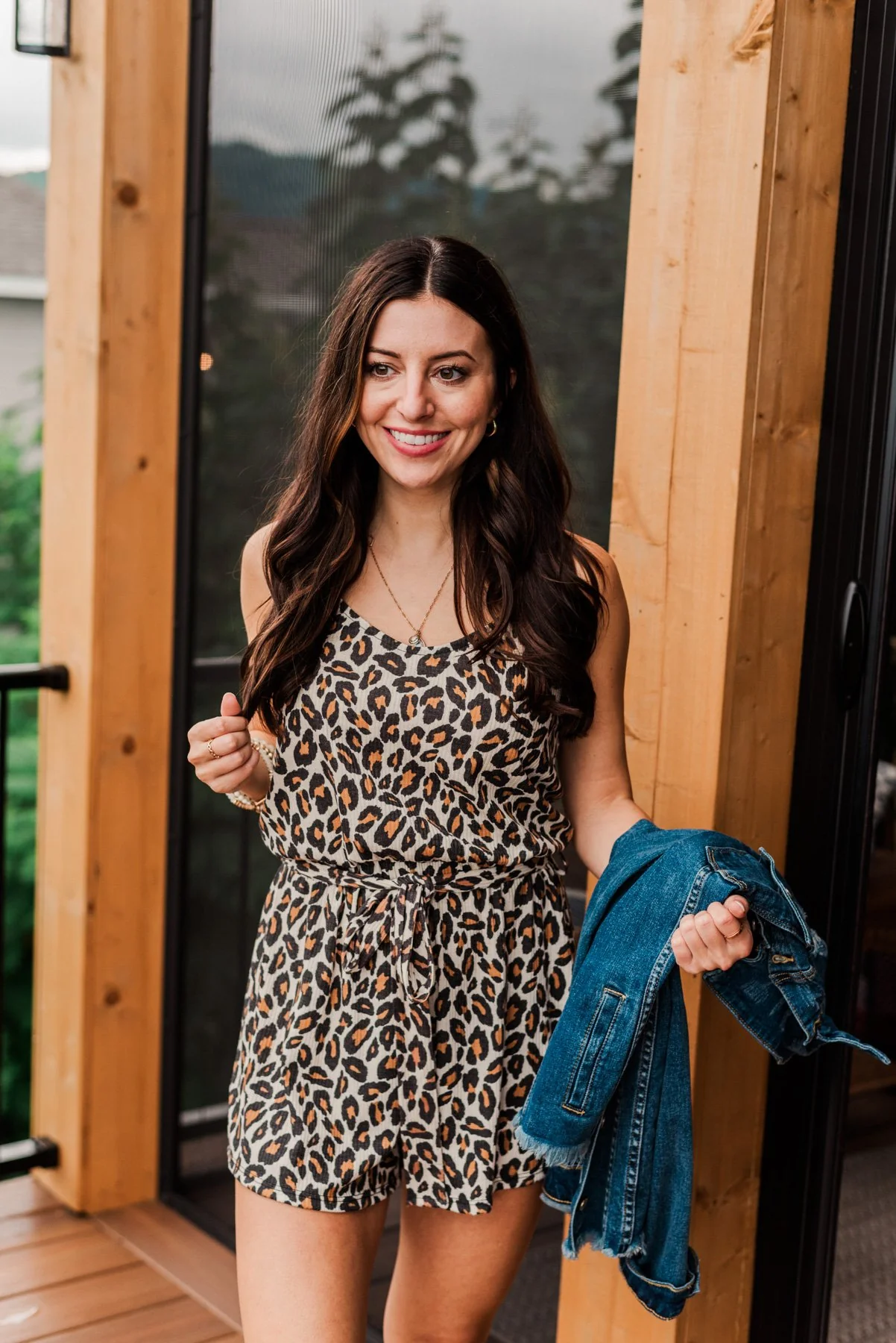 Wild Spirit Leopard Print Romper- Natural - Image 9