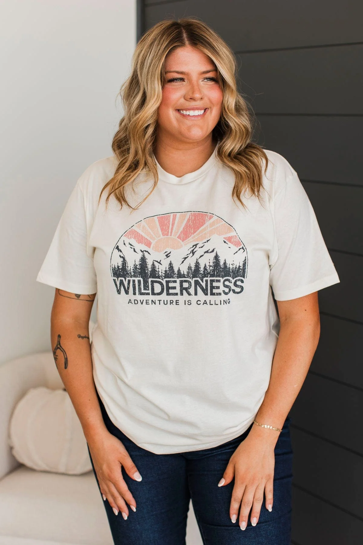 "Wilderness" Graphic Tee- Ivory - Image 2