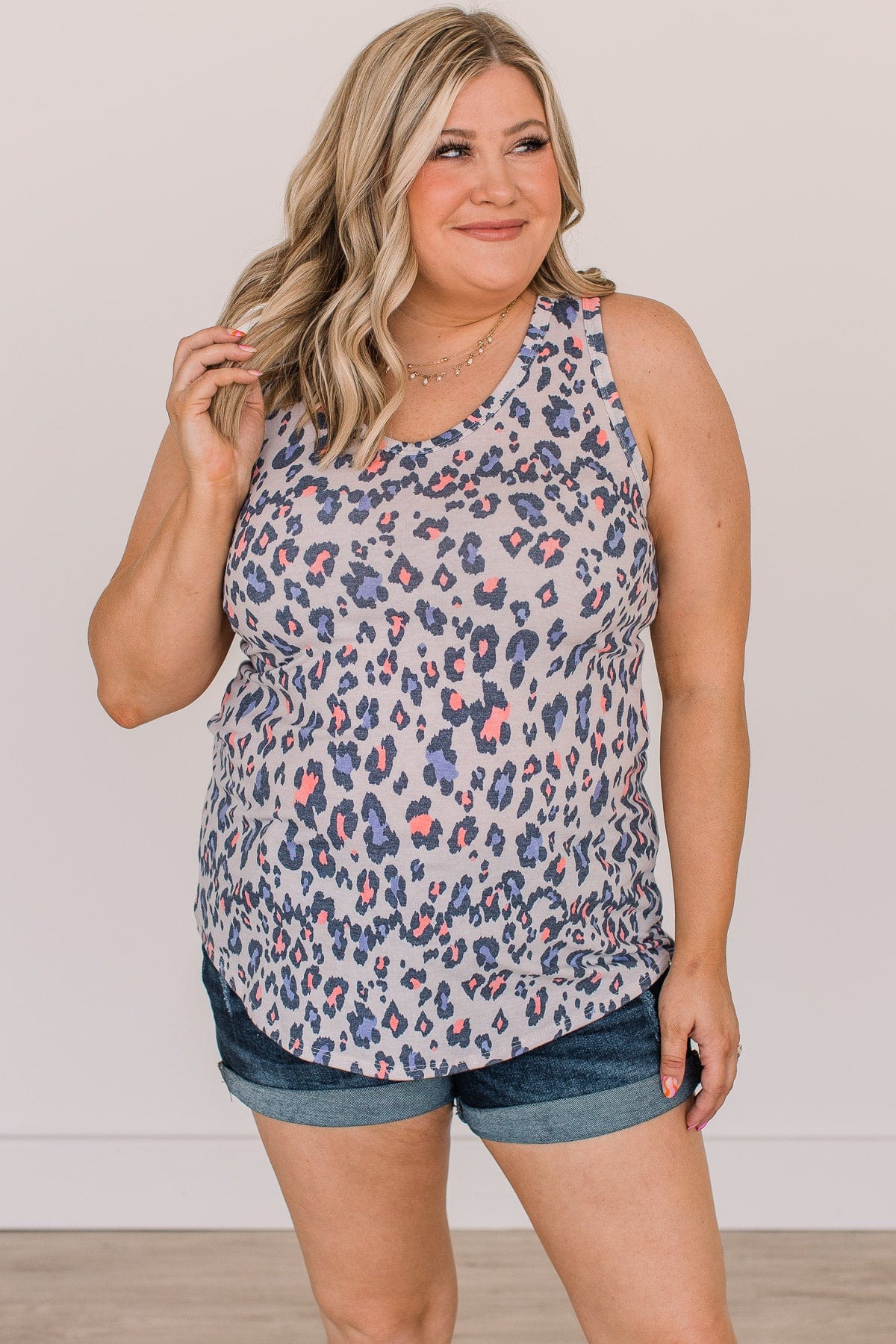 Wildest Wishes Leopard Print Tank Top- Light Beige - Image 4