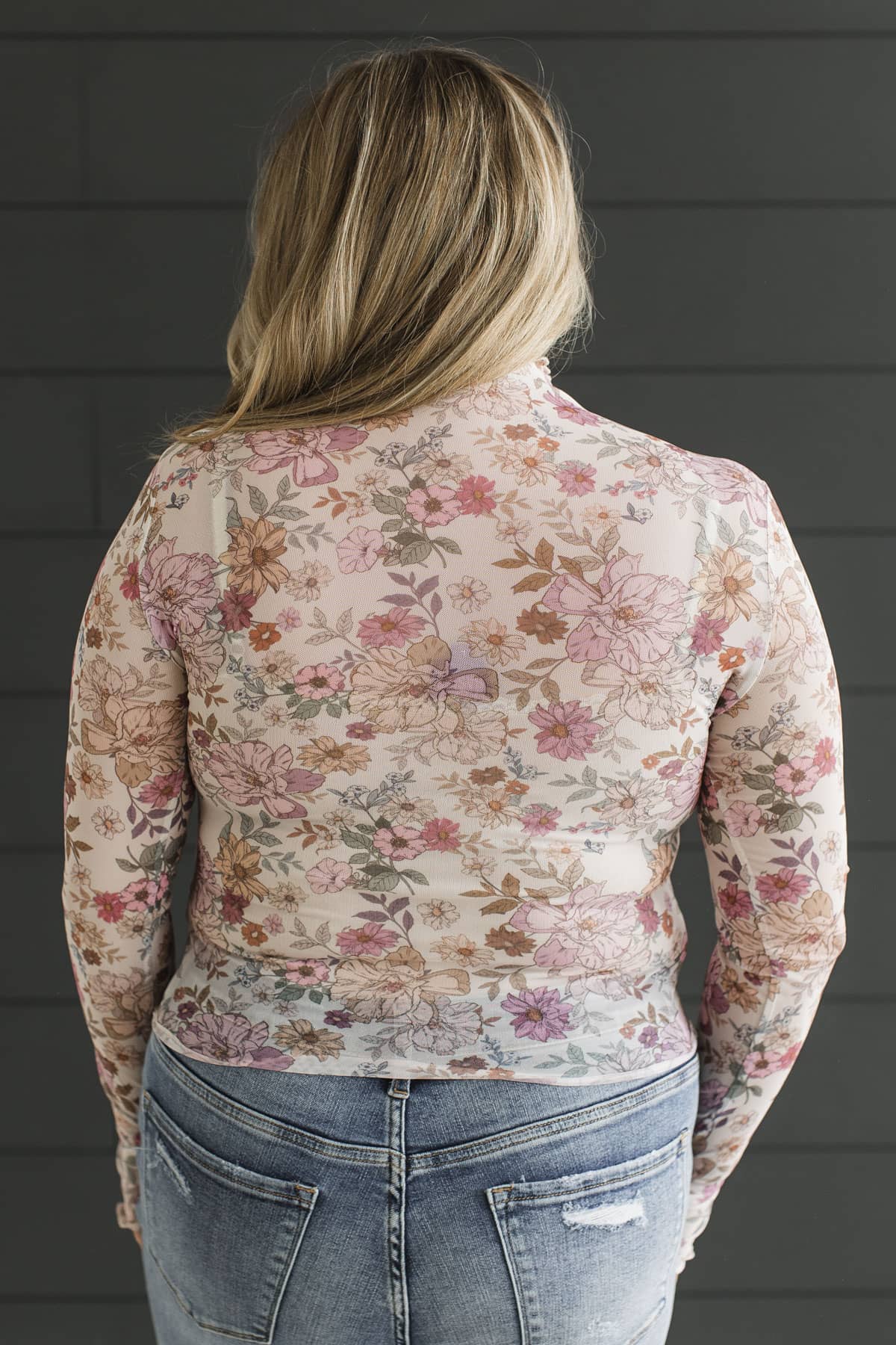 Wildflower Dreams Floral Mesh Top- Bone - Image 8