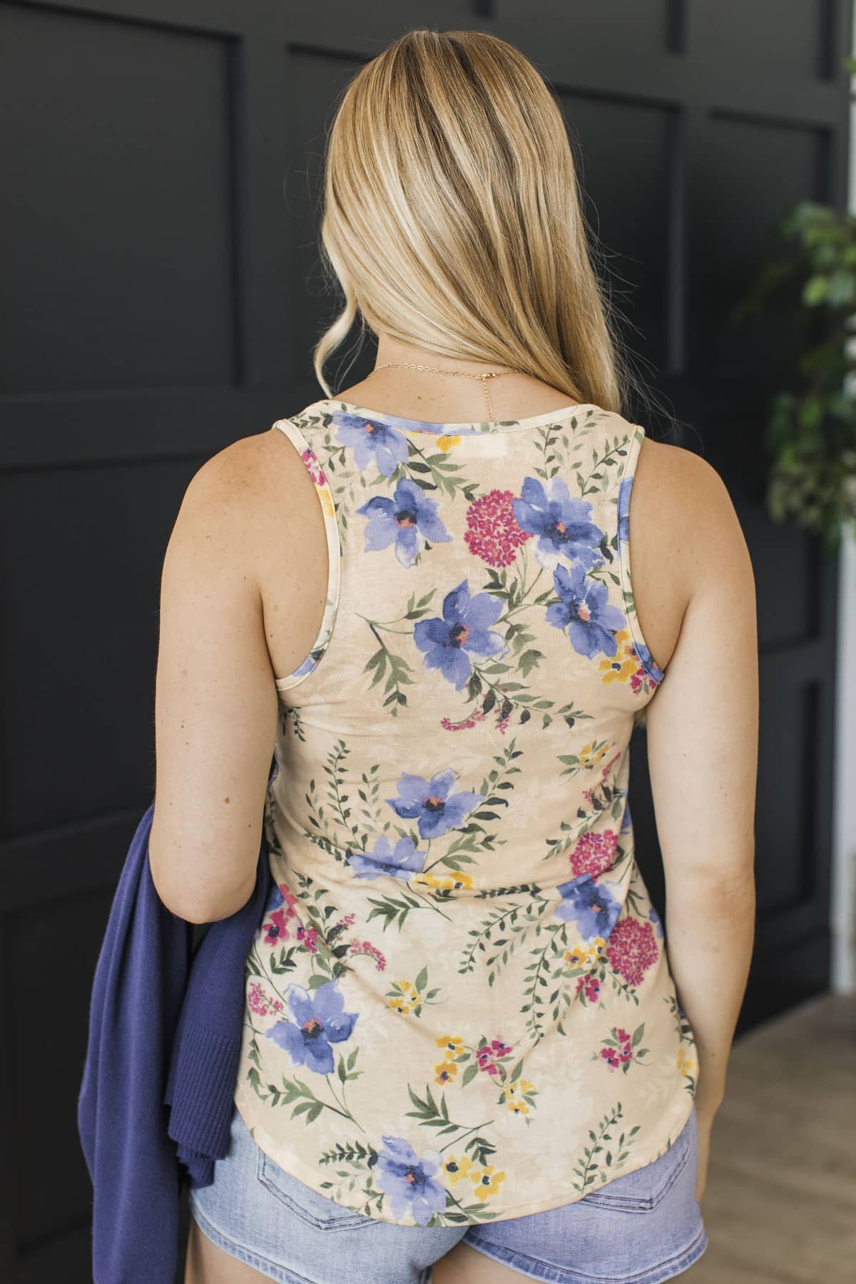 Wildflowers And Whispers Floral Tank Top- Light Khaki - Image 8