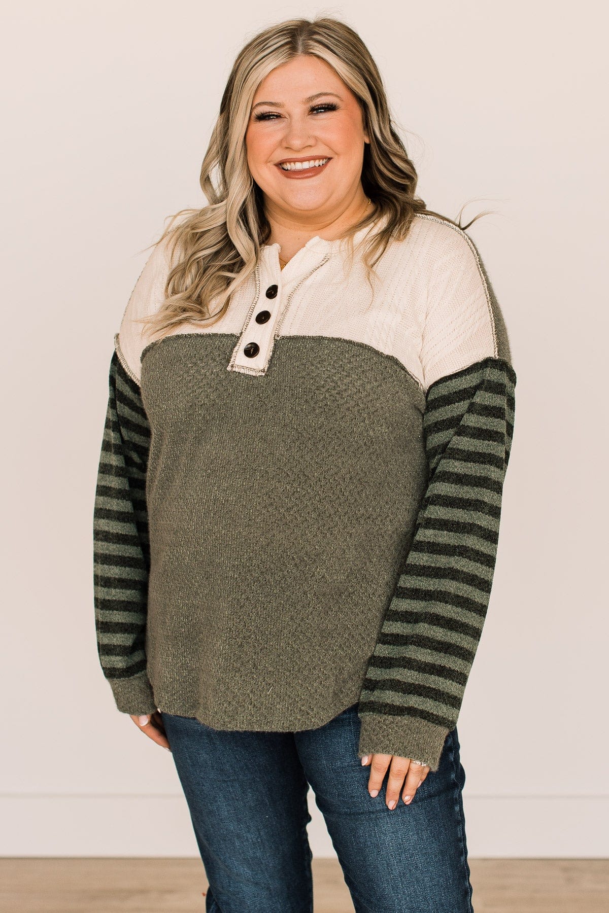 Winter Views Long Sleeve Knit Top- Dusty Olive - Image 3
