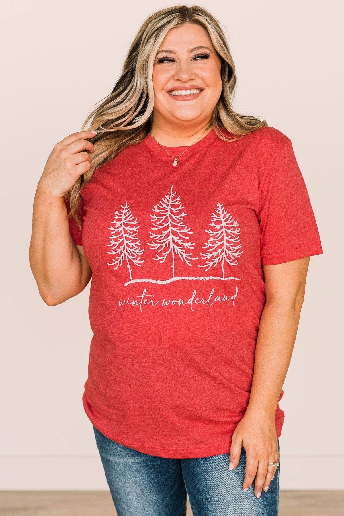 "Winter Wonderland" Graphic Tee- Red - Image 2