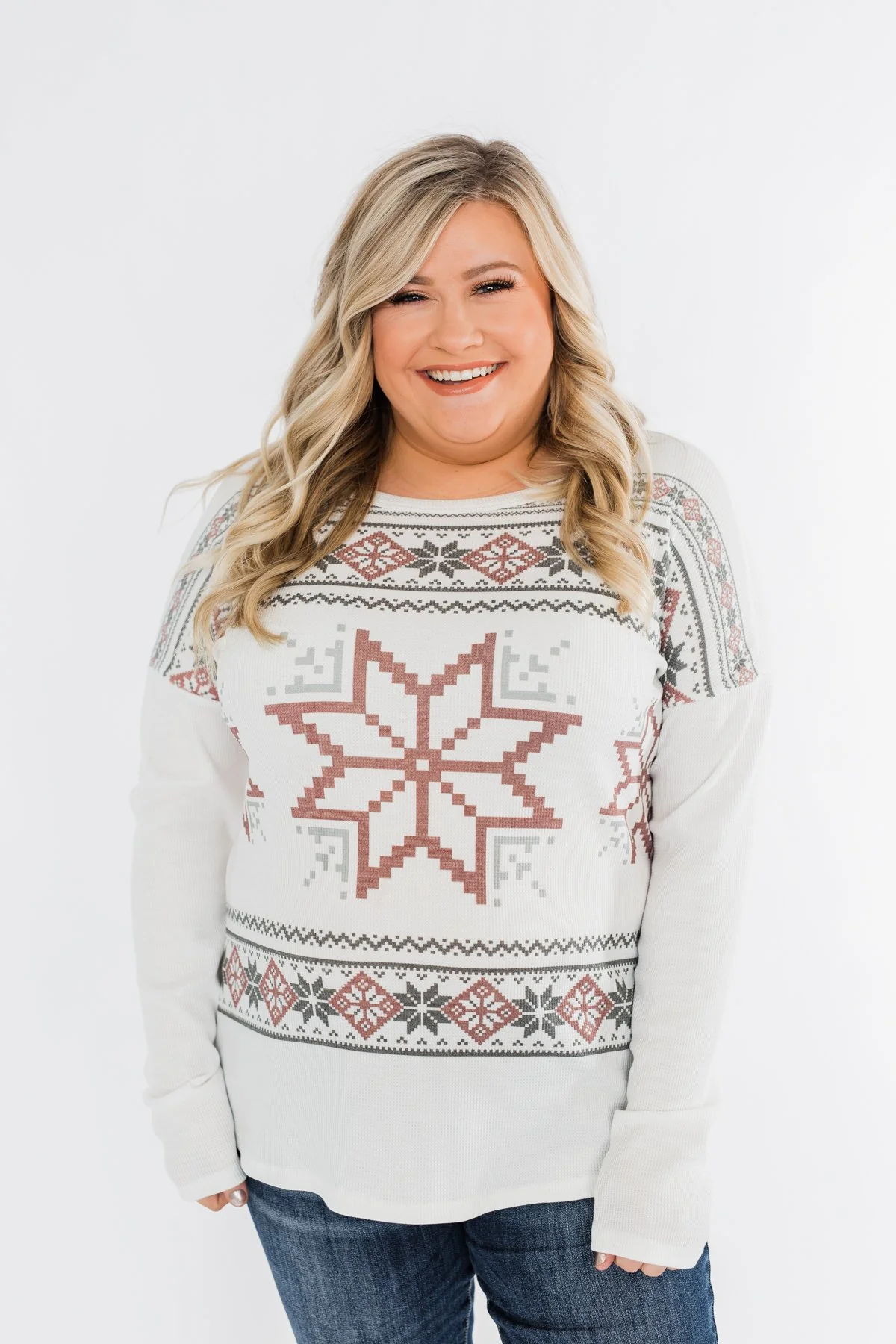 Winter Wonderland Thermal Top- Ivory - Image 5