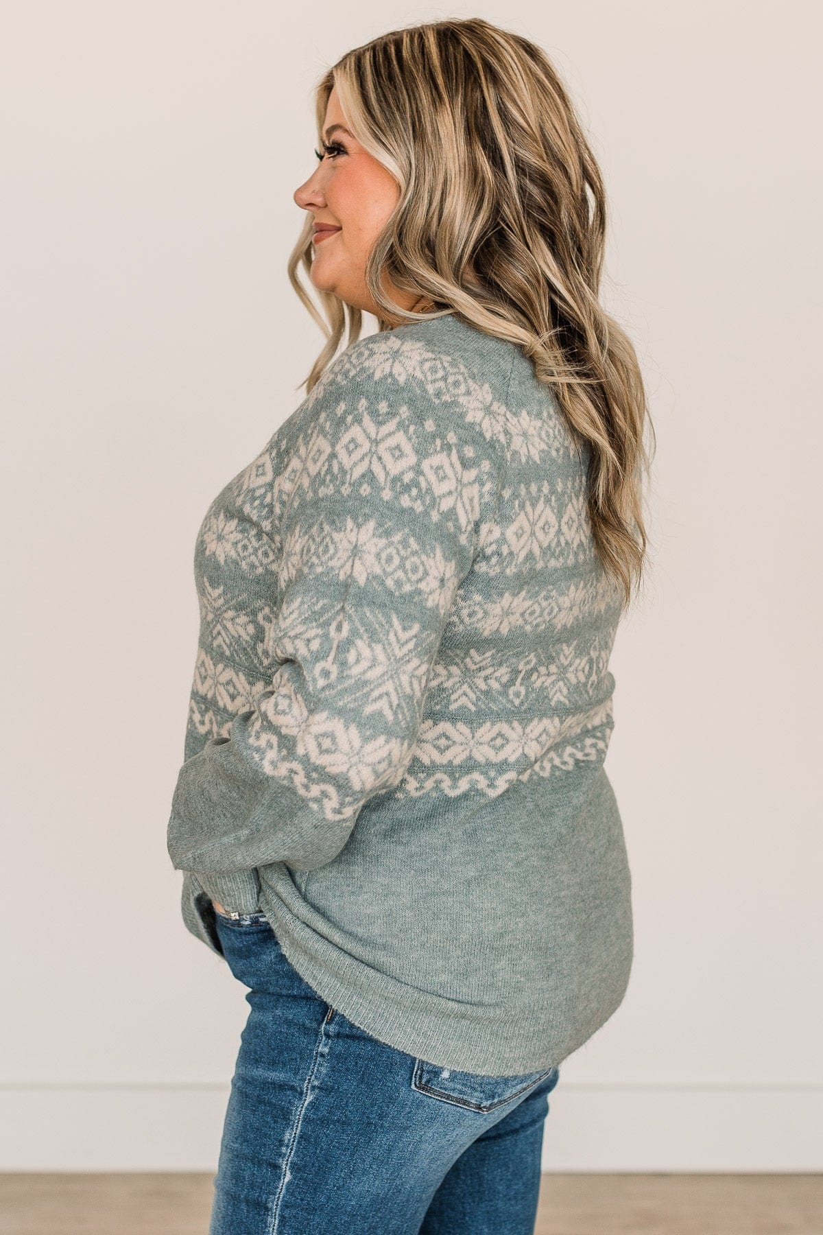 Winter Wonders Knit Sweater- Slate Blue - Image 6