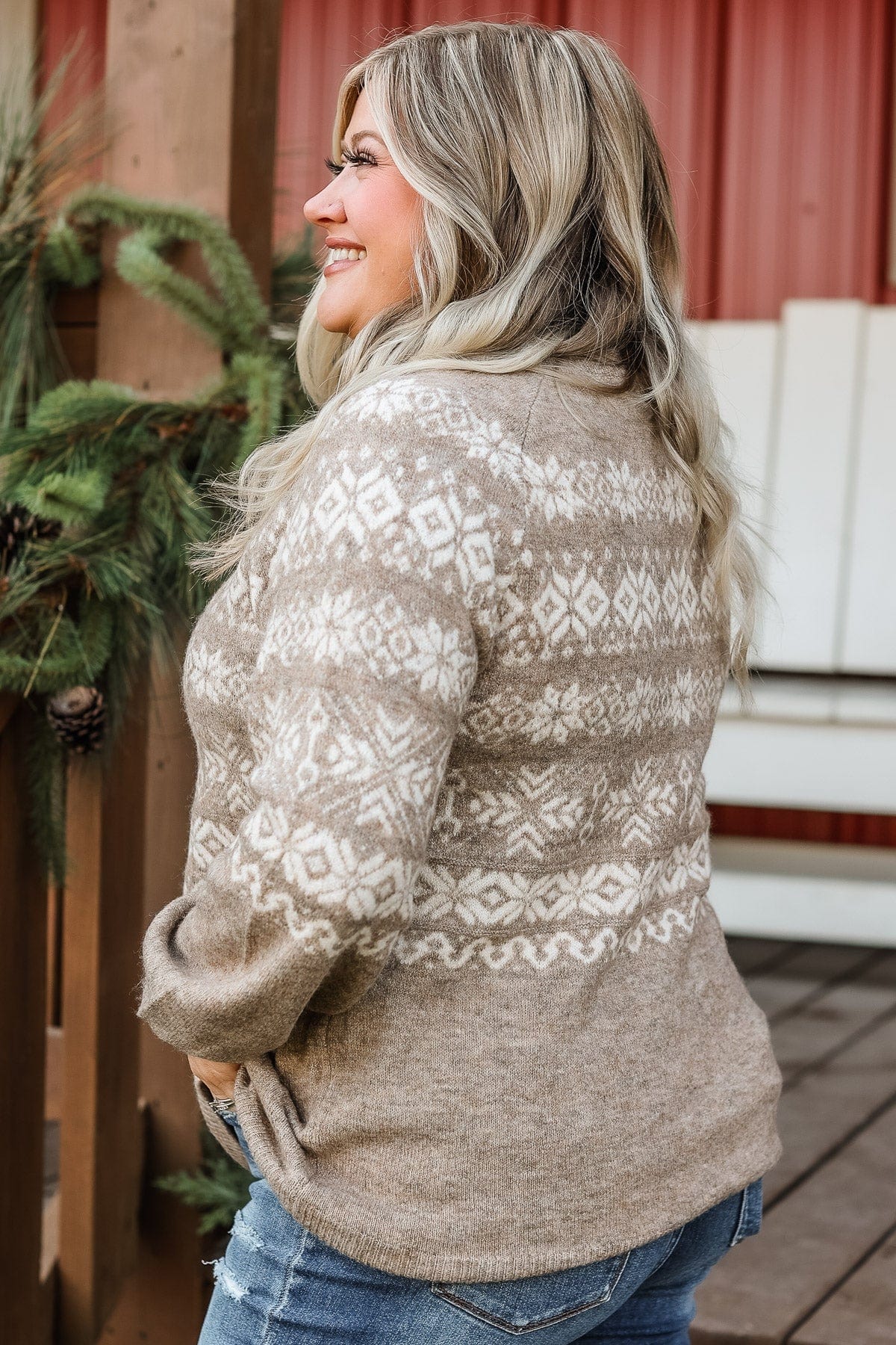 Winter Wonders Knit Sweater- Taupe - Image 5