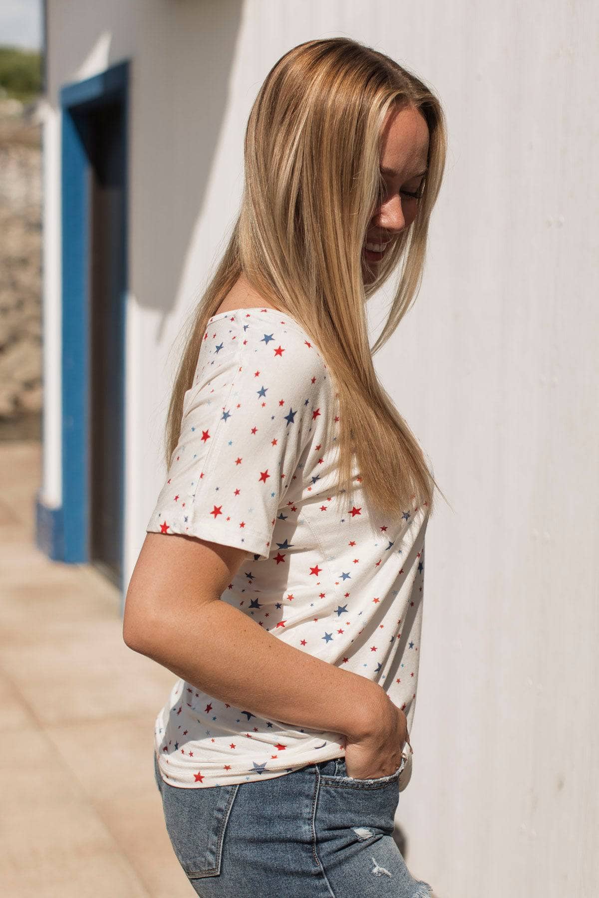 Wish Upon A Star Printed Top- White - Image 7