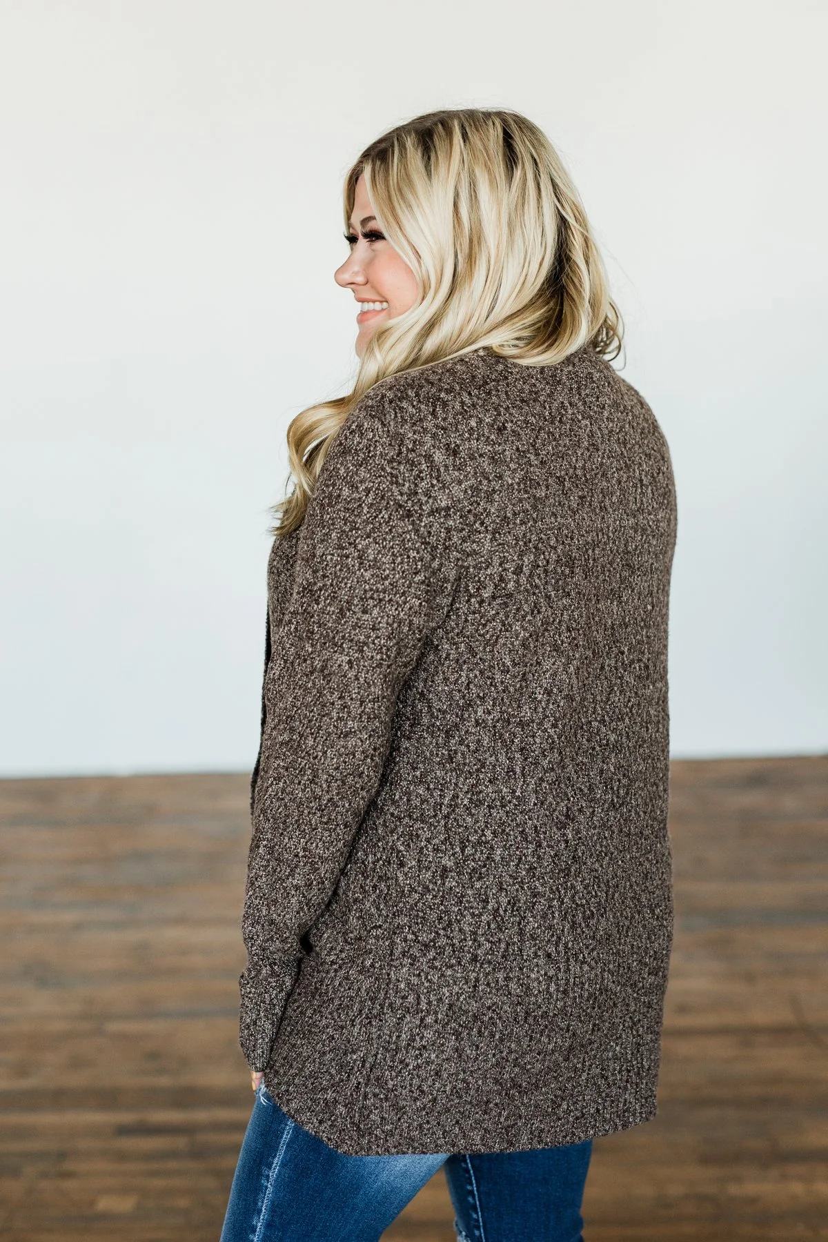 Wish You Well Knit Drape Cardigan- Brown - Image 8