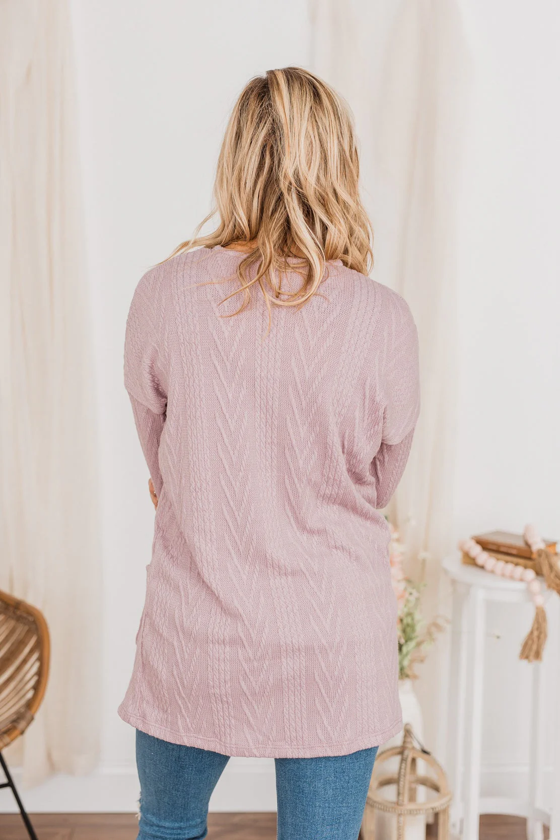 Wish You Were Here Knit Cardigan- Lavender - Image 7