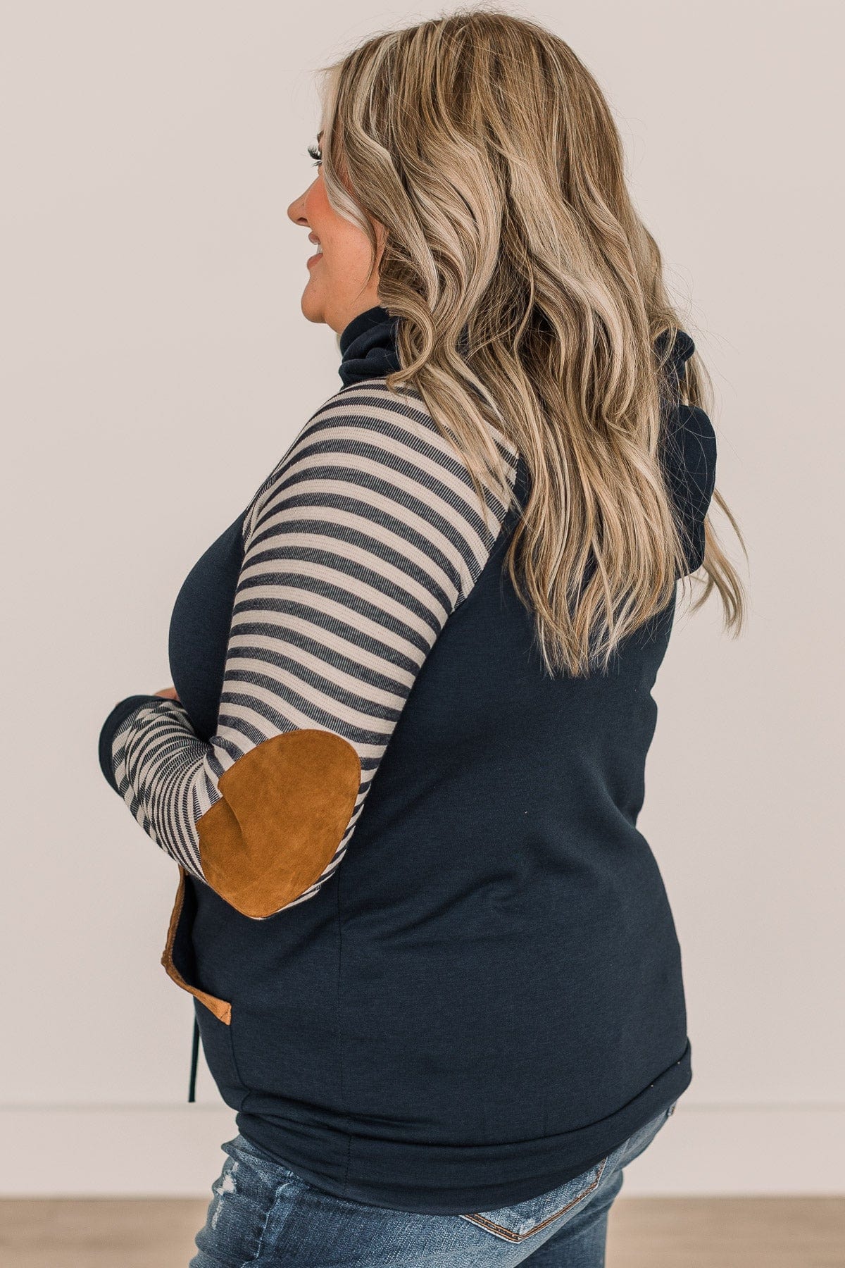 Wished For This Lightweight Hoodie- Navy - Image 6