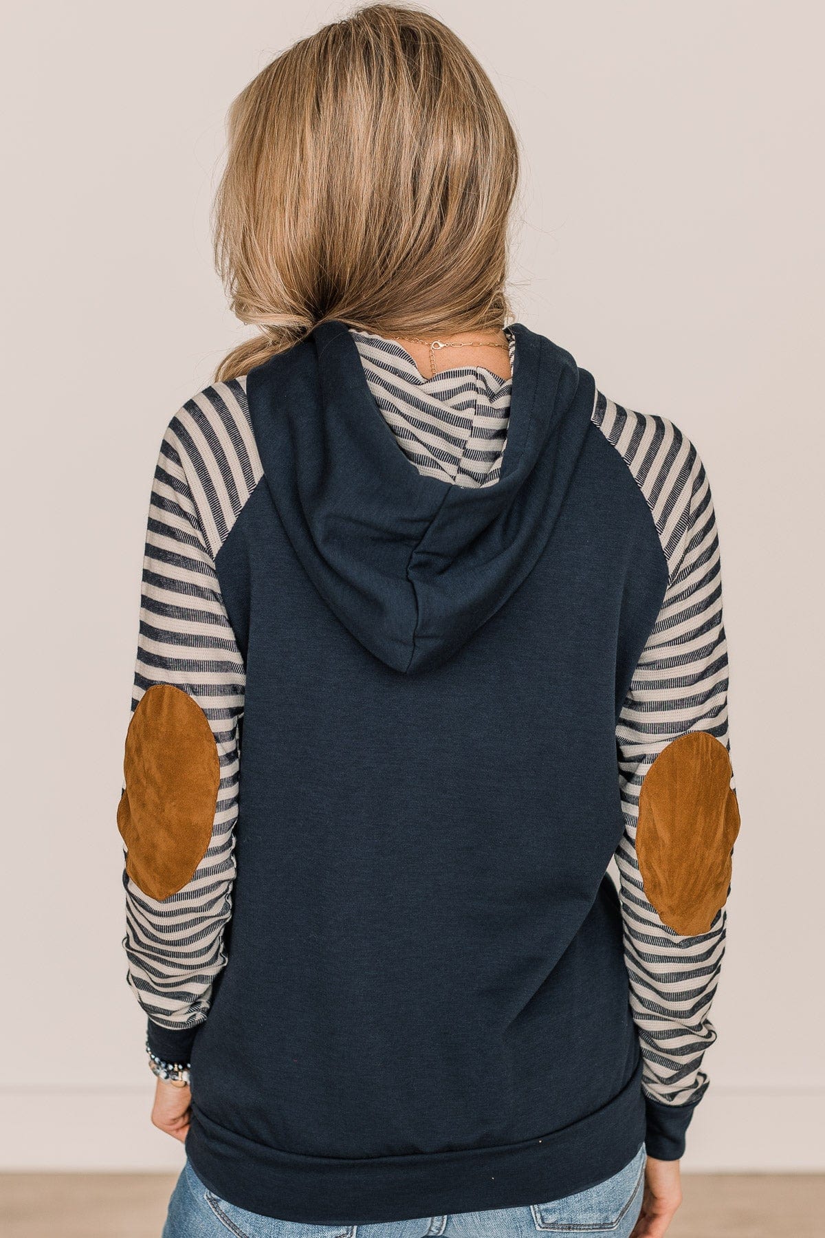 Wished For This Lightweight Hoodie- Navy - Image 7