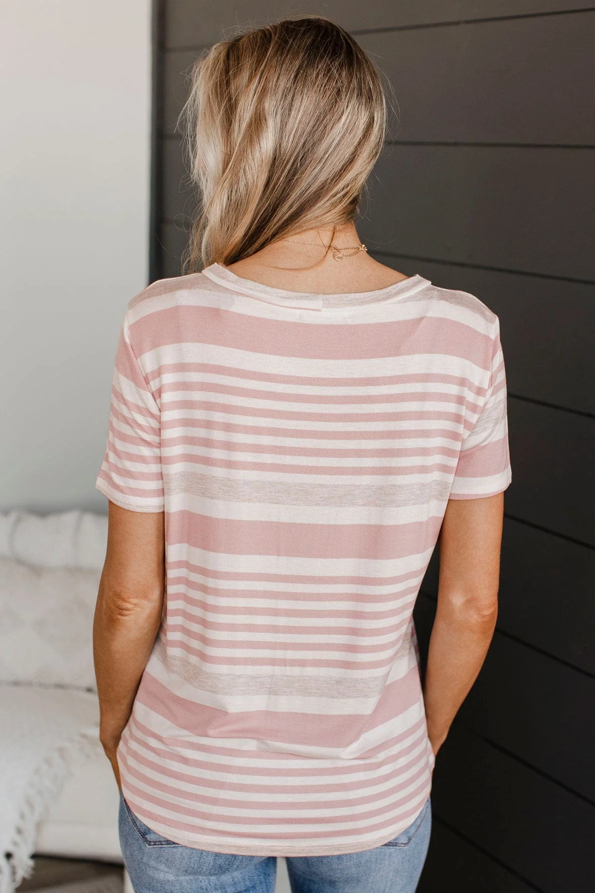 Wishing On You Striped Top- Blush - Image 7