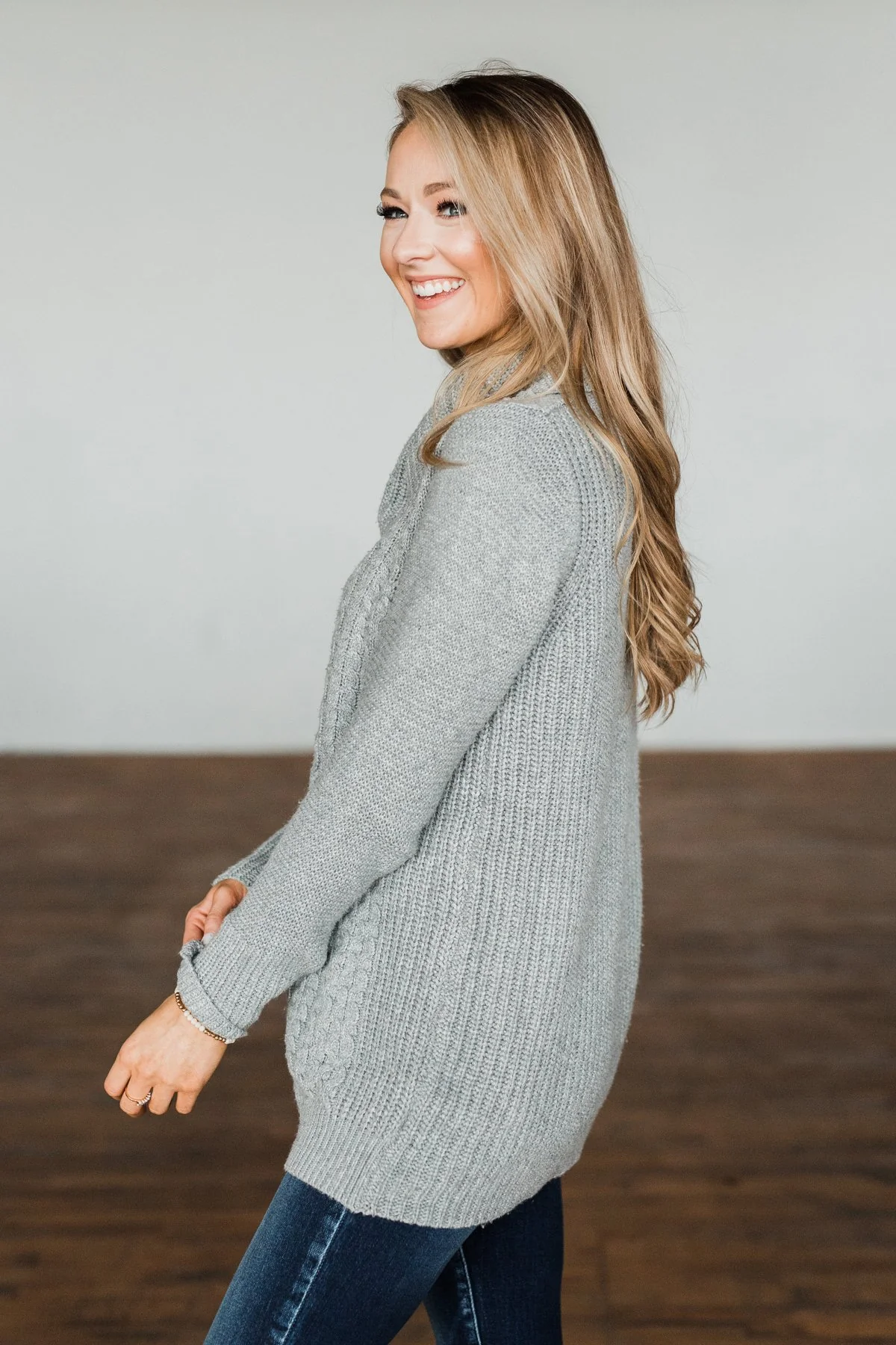 Wishing You Well Knit Turtleneck Sweater- Grey - Image 12