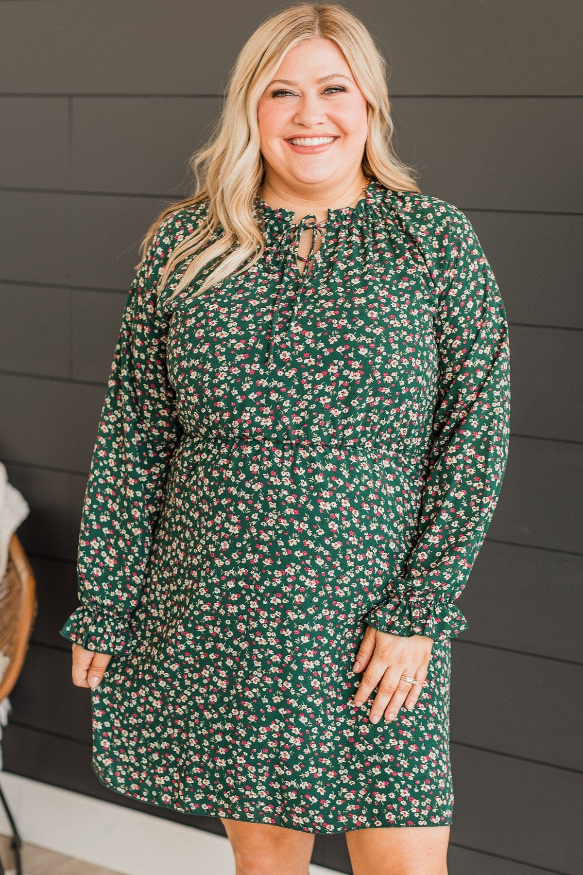 Wonderful Weekend Floral Dress- Hunter Green - Image 4