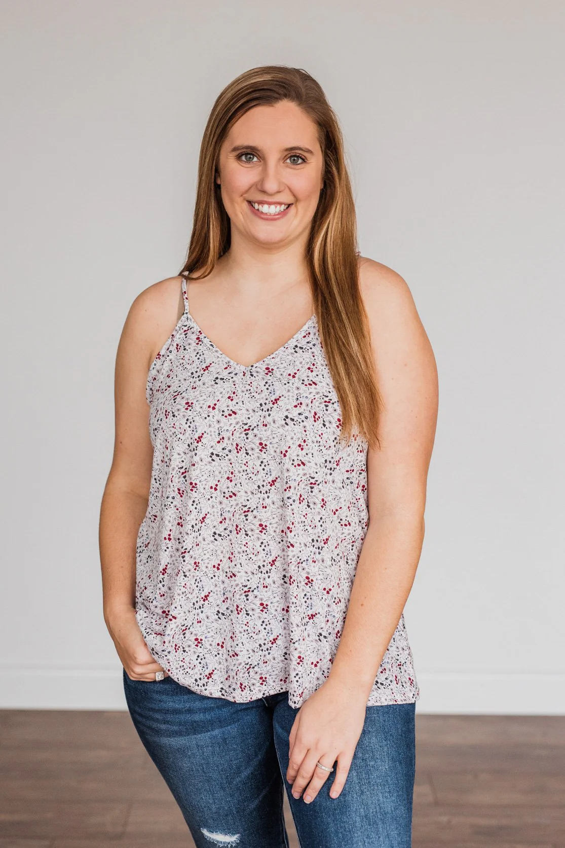 Wondering About You Floral Tank Top- Ivory - Image 3