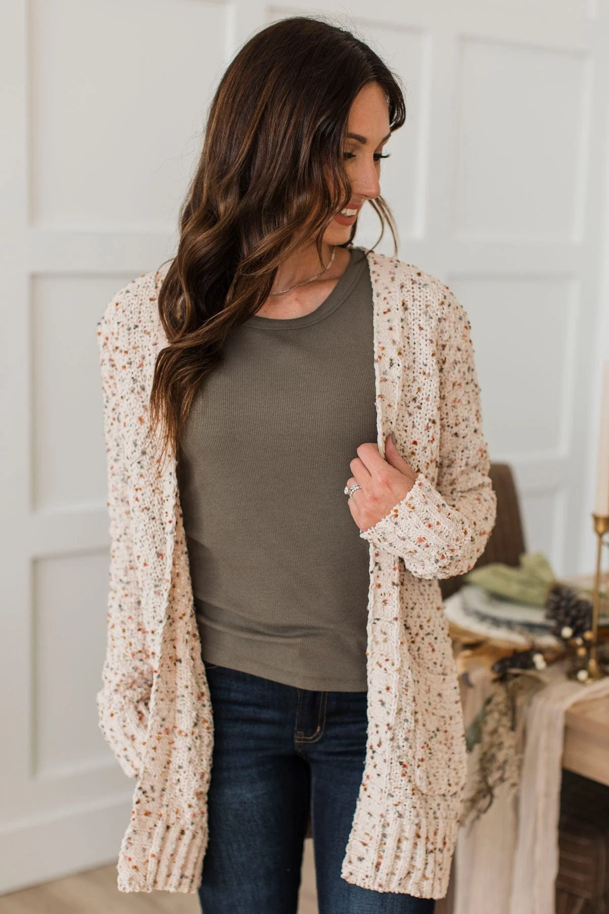 Wondrous Feelings Popcorn Cardigan- Cream - Image 4