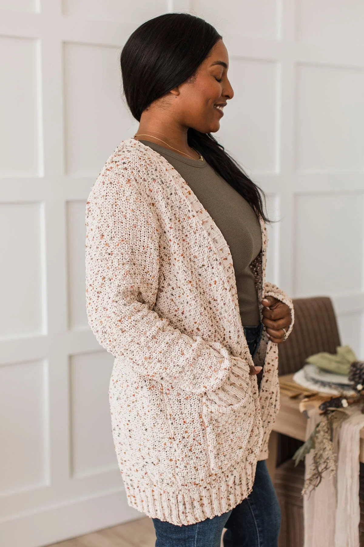 Wondrous Feelings Popcorn Cardigan- Cream - Image 5