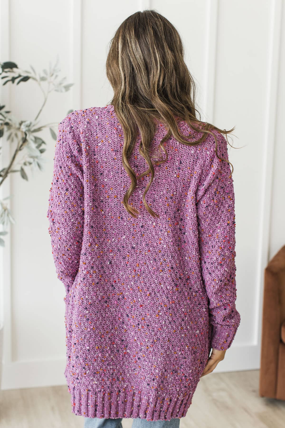 Wondrous Feelings Popcorn Cardigan- Dusty Mauve - Image 10