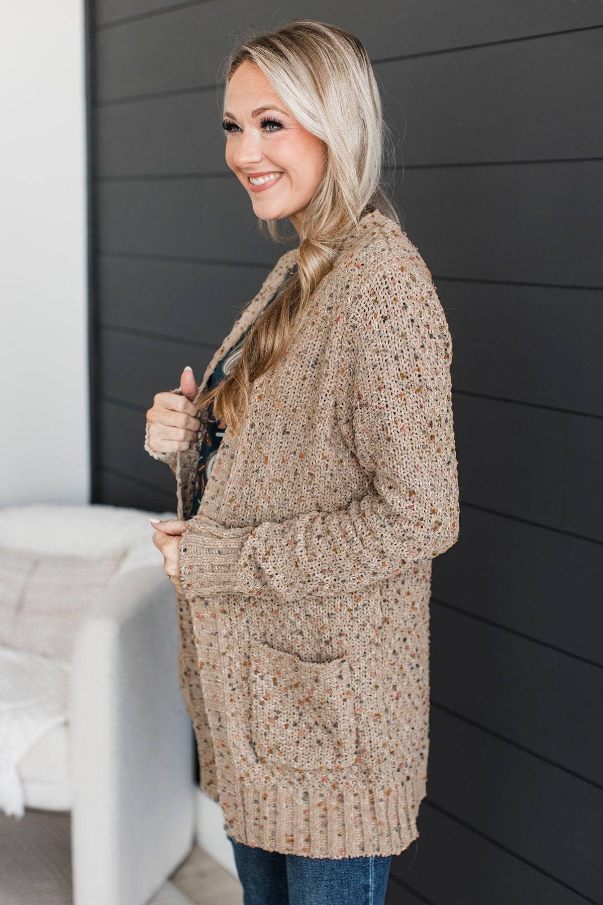 Wondrous Feelings Popcorn Cardigan- Light Camel - Image 5