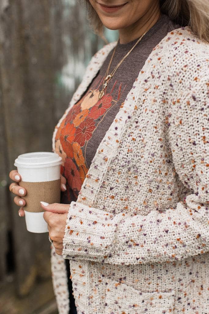 Wondrous Feelings Popcorn Cardigan- Oatmeal - Image 4