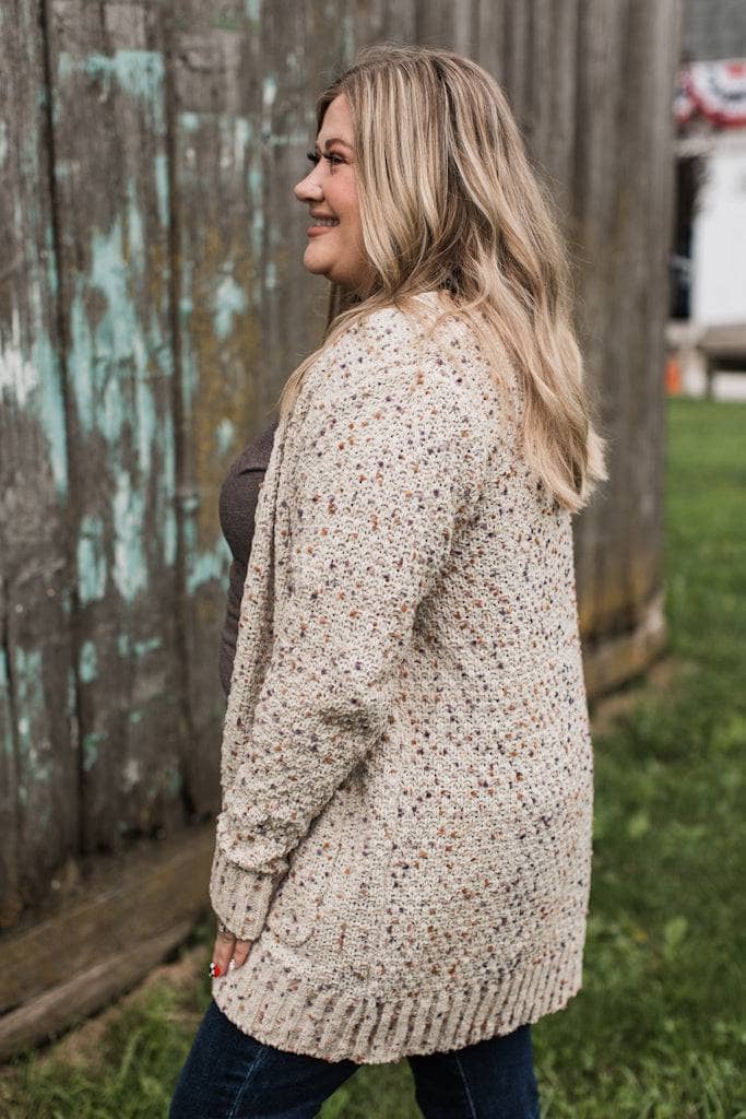 Wondrous Feelings Popcorn Cardigan- Oatmeal - Image 7