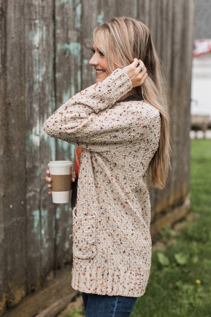 Wondrous Feelings Popcorn Cardigan- Oatmeal - Image 8