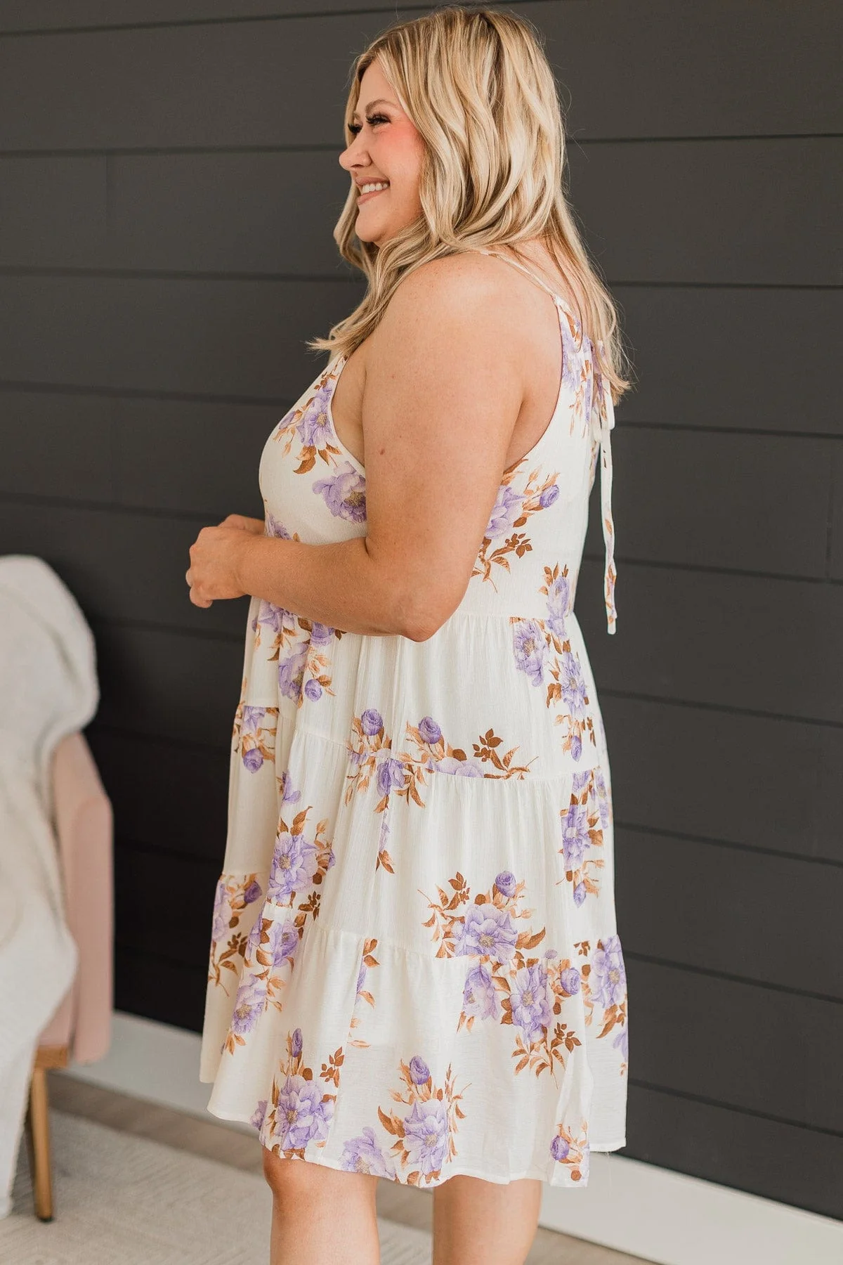 Wondrous Romance Floral Dress- Ivory - Image 5