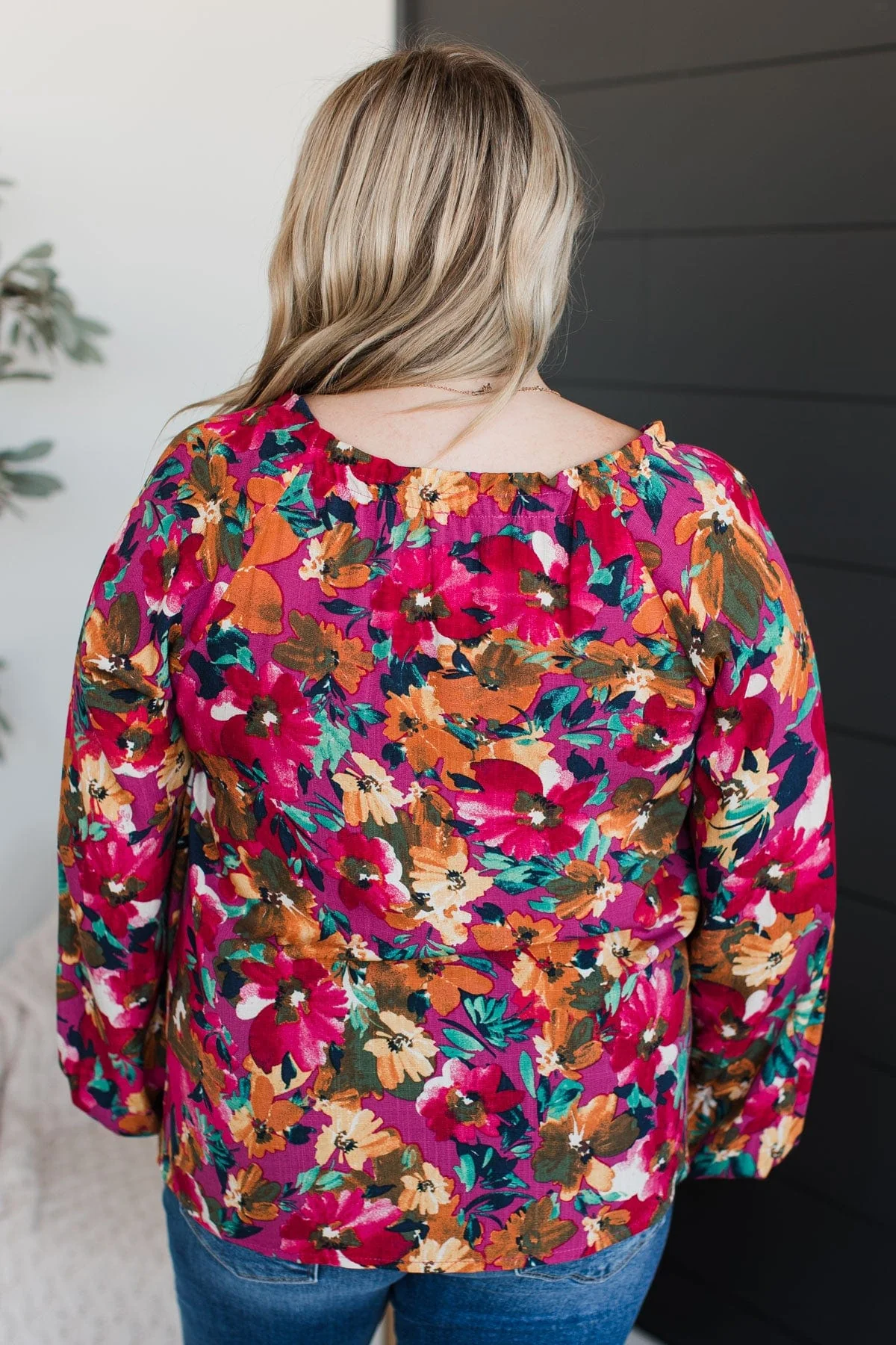 Won't Miss A Thing Floral Blouse- Fuchsia - Image 7