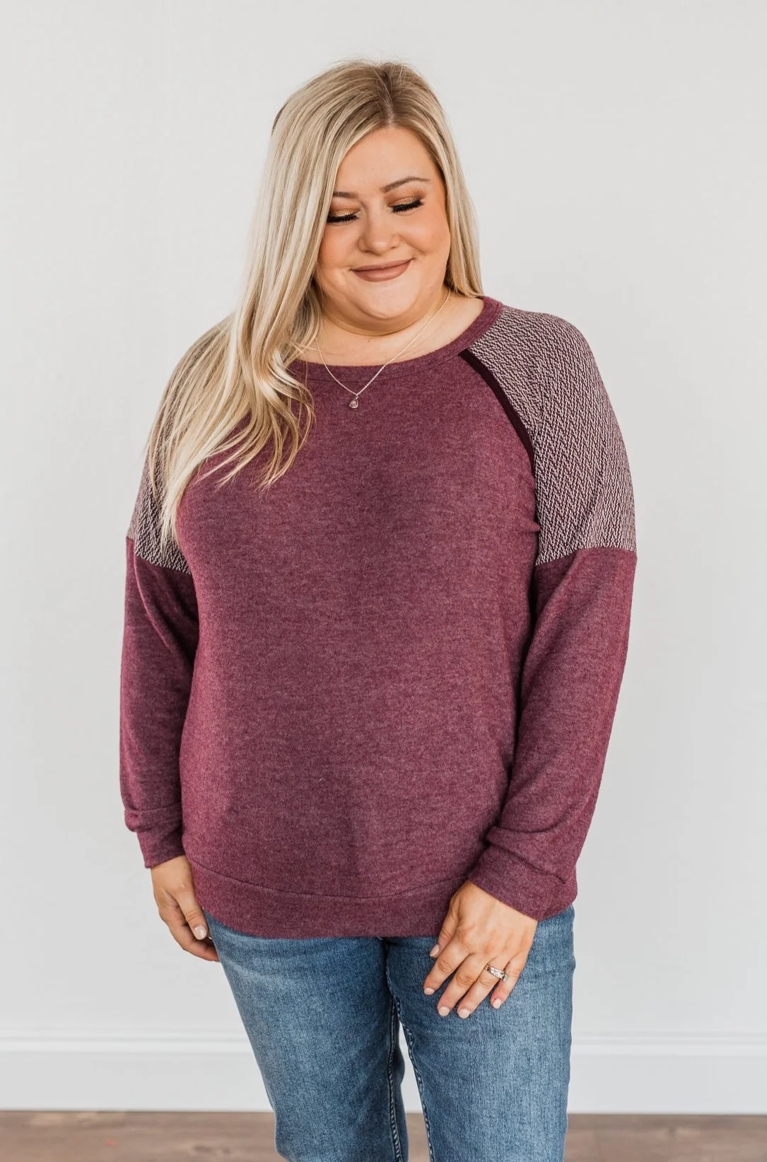Woodland Darling Long Sleeve Top- Burgundy - Image 2
