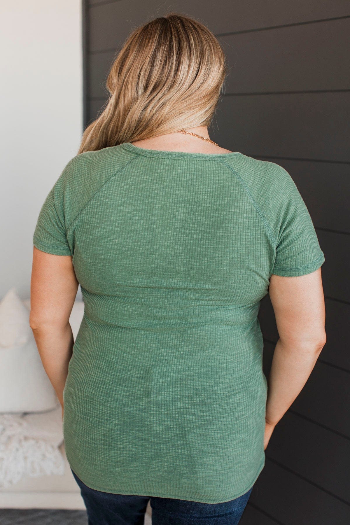 Word Around Town Knit Top- Sage - Image 7