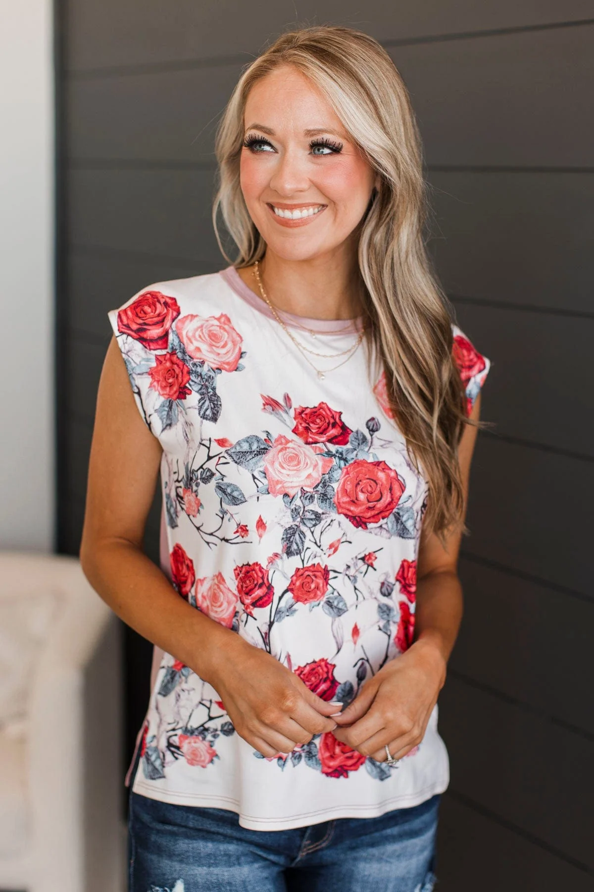 Words I Love To Hear Floral Top- Ivory & Mauve