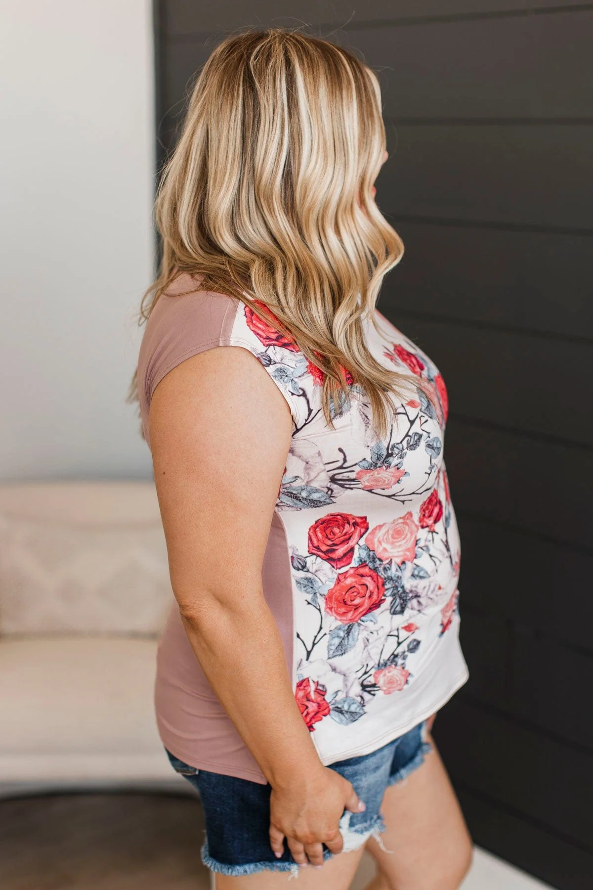 Words I Love To Hear Floral Top- Ivory & Mauve - Image 6
