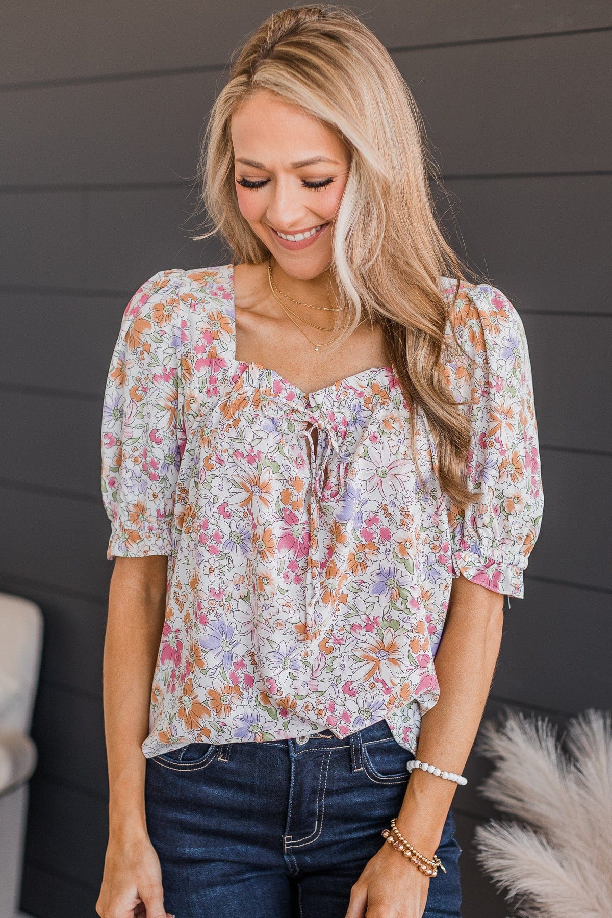 Words Of Love Floral Blouse- Ivory - Image 2