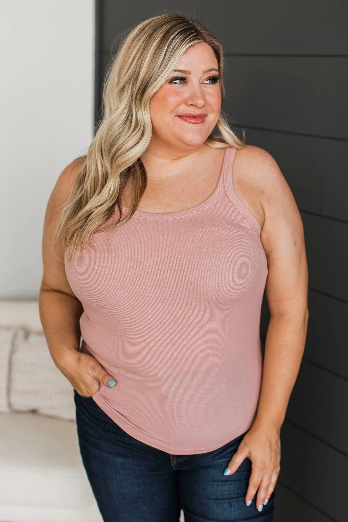 Work Up The Nerve Tank Top- Blush - Image 2