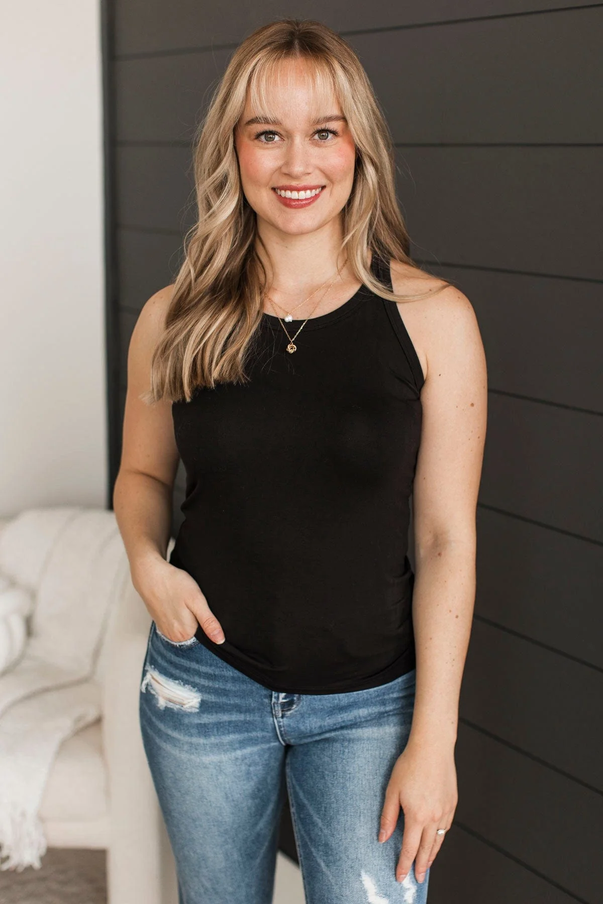 Working Through It Tank Top- Black - Image 4