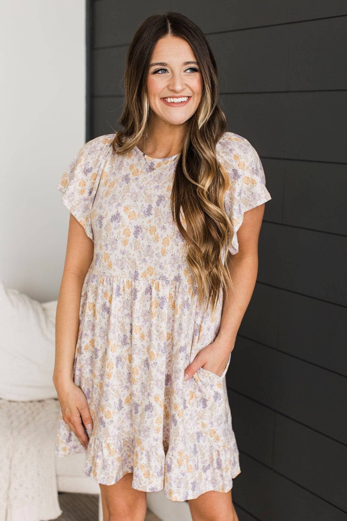 Working Towards Excellence Floral Dress- Ivory - Image 2