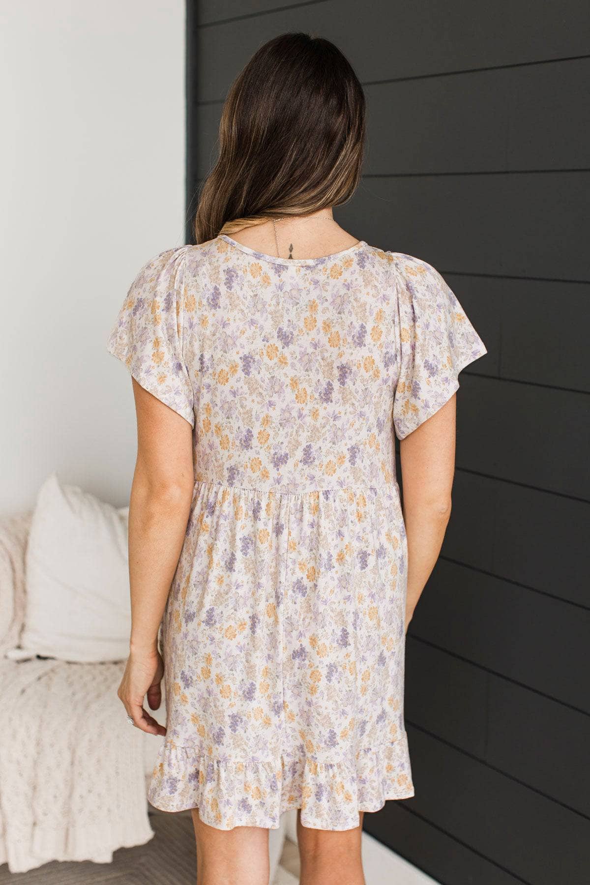 Working Towards Excellence Floral Dress- Ivory - Image 6