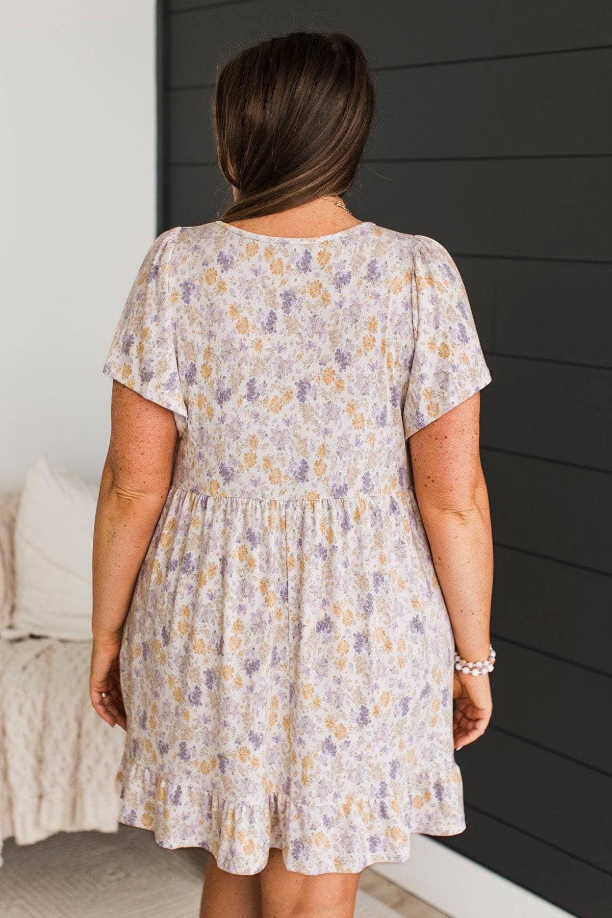 Working Towards Excellence Floral Dress- Ivory - Image 7